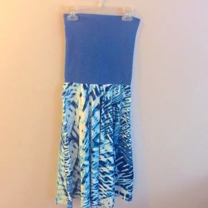 Strapless mid length dress